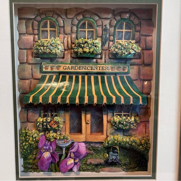 Handmade papertole GARDEN CENTER in shadow box - Picture 2 of 10